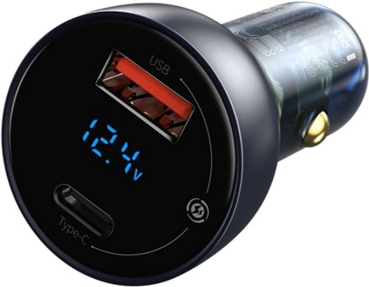 Ładowarka samochodowa Baseus Particular Digital Display QC + PPS Dual Quick Charger Car Charger 65W Ciemny Szary (CCKX-C0G) - obraz 3