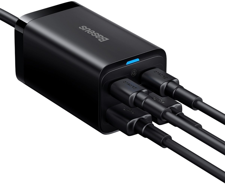 Мережевий зарядний пристрій Baseus GaN3 Pro Desktop Fast Charger + Cable Baseus Type-C to Type-C 65W 20V/5A 1 м Black (CCGP040101) - зображення 8