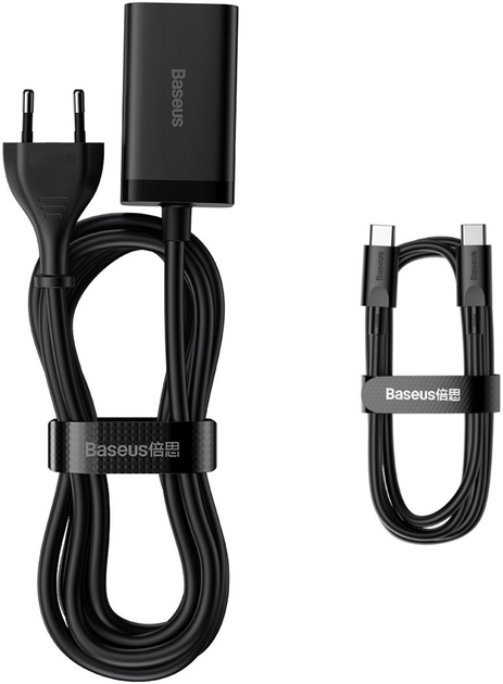 Мережевий зарядний пристрій Baseus GaN3 Pro Desktop Fast Charger + Cable Baseus Type-C to Type-C 65W 20V/5A 1 м Black (CCGP040101) - зображення 9