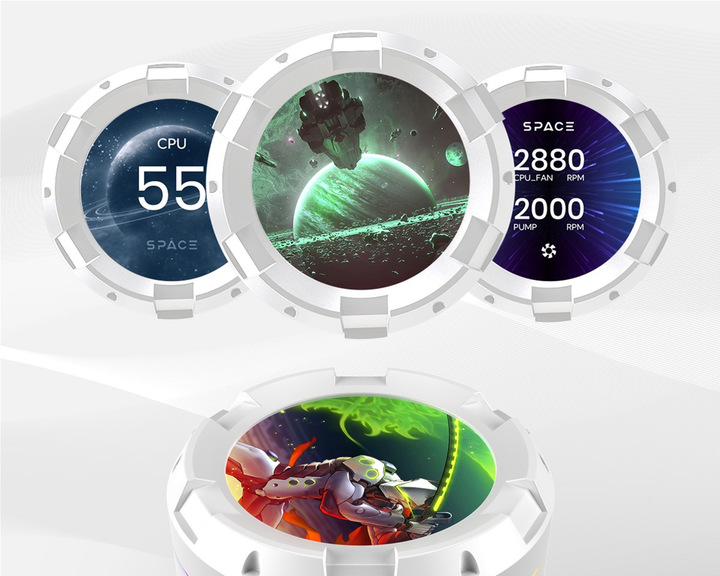 Система водяного охлаждения ID-Cooling Space LCD SL360 White - изображение 9