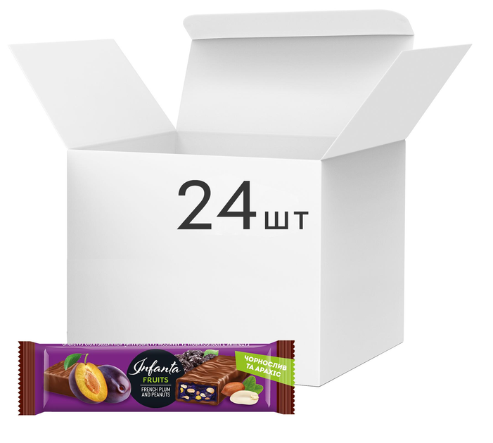 Акція на Упаковка батончиків Vale з чорносливом та арахісом глазуровані кондитерською глазур’ю Infanta 40 г х 24 шт від Rozetka
