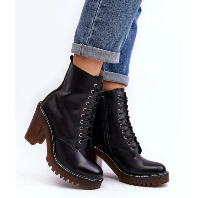 Botki damskie na słupku Arove 37 Czarne (5905677993912) - obraz 3