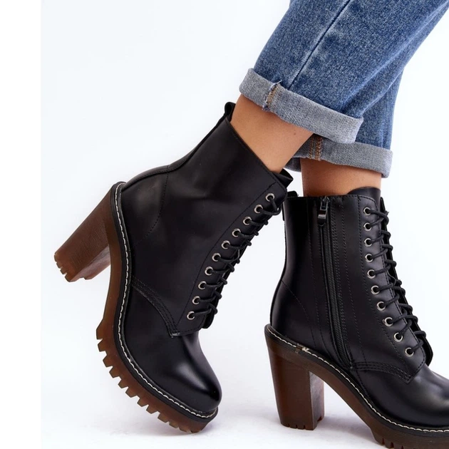 Botki damskie na słupku Arove 41 Czarne (5905677993950) - obraz 4