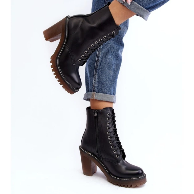 Botki damskie na słupku Arove 41 Czarne (5905677993950) - obraz 5