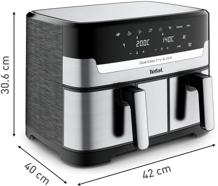 Мультипечь TEFAL Dual Easy Fry&Grill Air Fryer EY905D10 - изображение 18