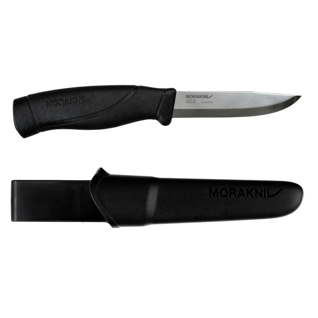 Туристичний ніж з чохлом, нержавіюча сталь Morakniv Companion Heavy Duty Black 13159 - зображення 1