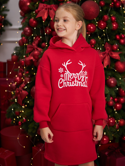 Акція на Дитяча тепла новорічна сукня для дівчинки Tair kids 886ПЛ 116 см Червона від Rozetka