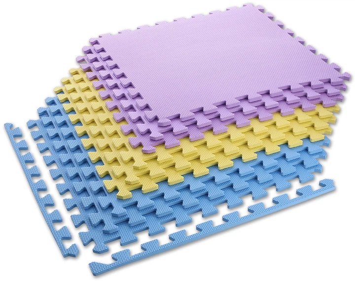 Килимок пазл HMS One Fitness MP10 10 мм 9 елементів Yellow-Blue-Purple (5907695592030) - зображення 2