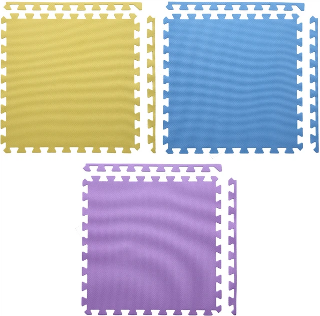 Килимок пазл HMS One Fitness MP10 10 мм 9 елементів Yellow-Blue-Purple (5907695592030) - зображення 6