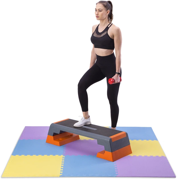 Килимок пазл HMS One Fitness MP10 10 мм 9 елементів Yellow-Blue-Purple (5907695592030) - зображення 7