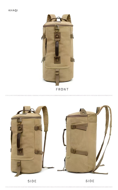 Рюкзак посилений універсальний, дорожня міцна сумка через плече, в стилі РЕТРО, хакі - зображення 2