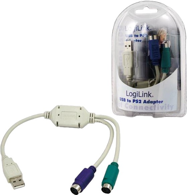 Adapter Logilink USB do PS2 Szary (AU0004) - obraz 1