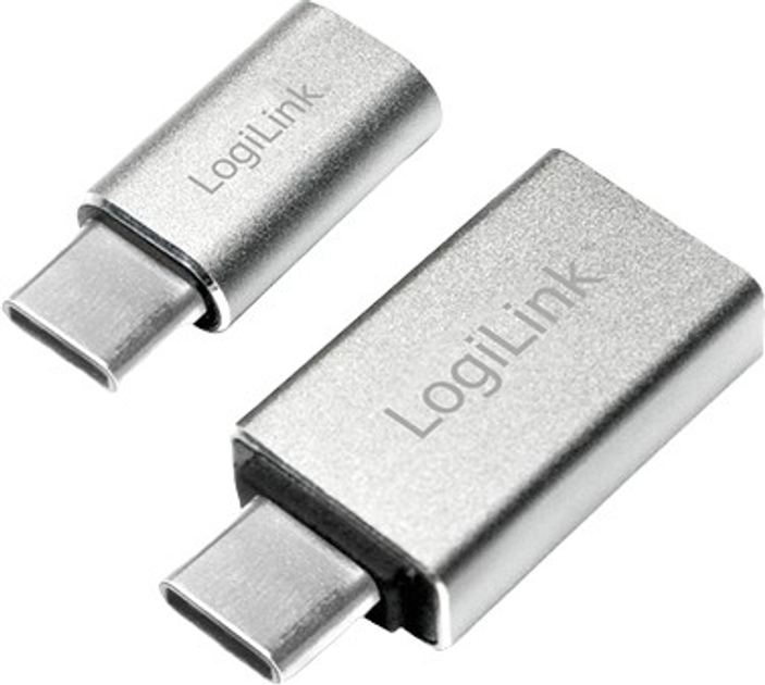 Адаптер Logilink USB type C na USB 3.0 i Micro USB female Silver (AU0040) - зображення 1