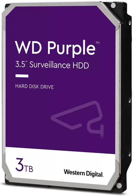 Жорсткий диск Western Digital Purple 3TB 5400rpm 256MB WD33PURZ 3.5 SATA III (0718037897356) - зображення 1