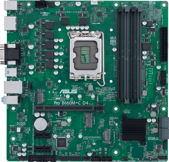 Материнська плата Asus Pro B660M-C D4-CSM (s1700, Intel B660, PCI-Ex16) - зображення 1