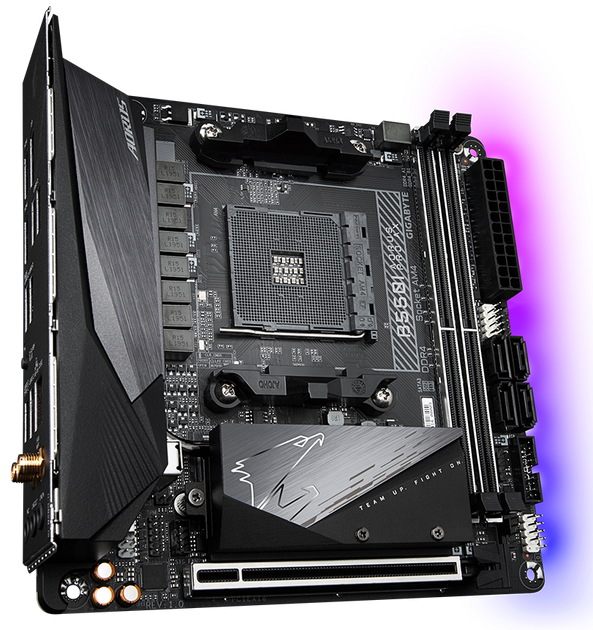 Płyta główna Gigabyte B550I Aorus Pro AX (sAM4, AMD B550, PCI-Ex16) - obraz 2