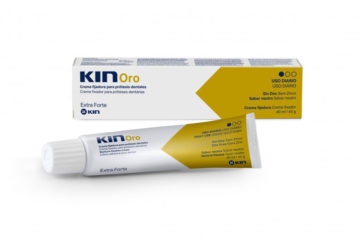 Фіксувальний крем Kin Oro Extra Strong Denture Fixing Cream 40 мл (8470001586445) - зображення 1