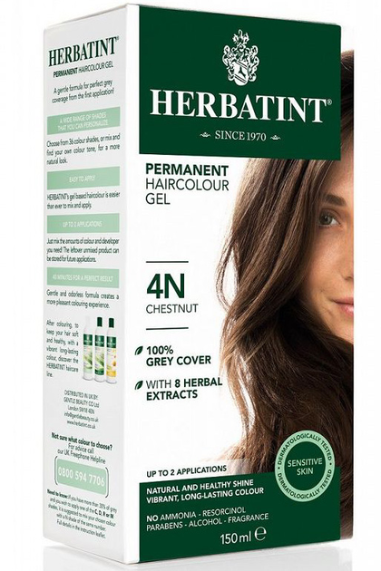 Żel-farba do włosów z utleniaczem Herbatint 4N Chestnut 150 ml (8016744805094) - obraz 1