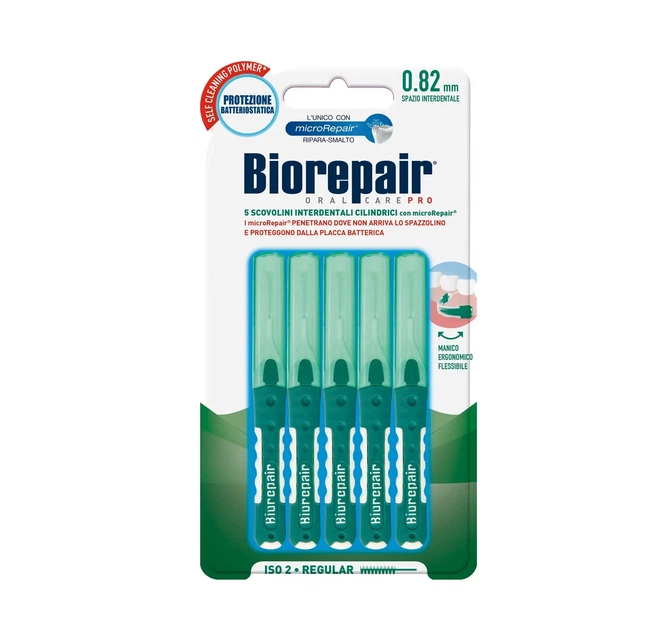 Інтердентальна щітка Biorepair з гідроксіапатитом 0,82 мм Біло-зелений 5 шт
