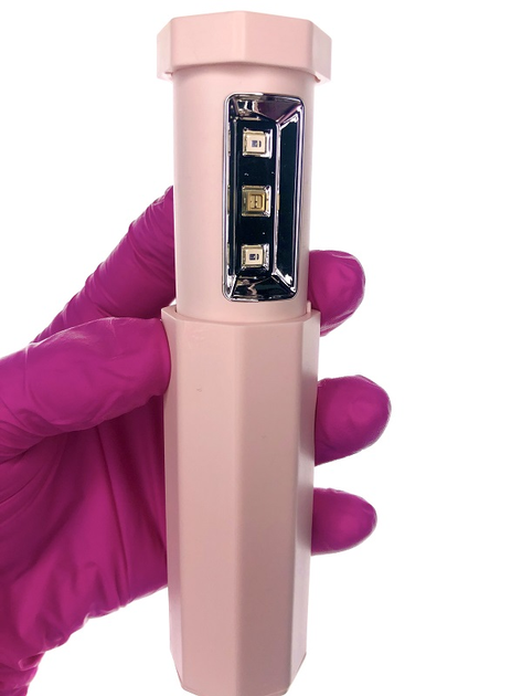 Портативний кишеньковий телескопічний стерилізатор UVС рожевий - зображення 2