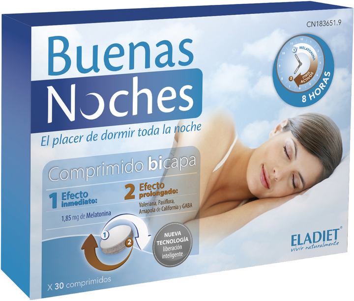 Suplement diety Eladiet Buenas Noches 30 tabletek (8420101215714) - obraz 1