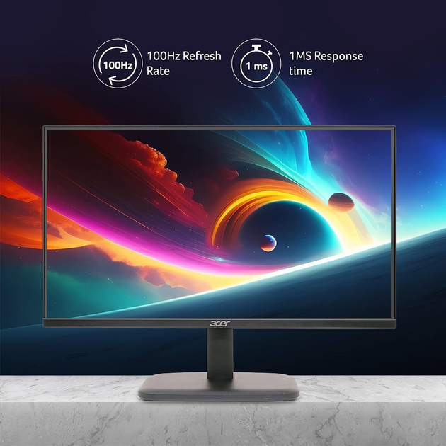 Монитор 21.5" Acer EK220QE3BI (UM.WE0EE.303) FHD IPS / 100Hz / 1ms VBR / 6-Bbit+FRC / sRGB 99% / AMD Free Sync / Eye Care Features / HDMI / VGA - изображение 3