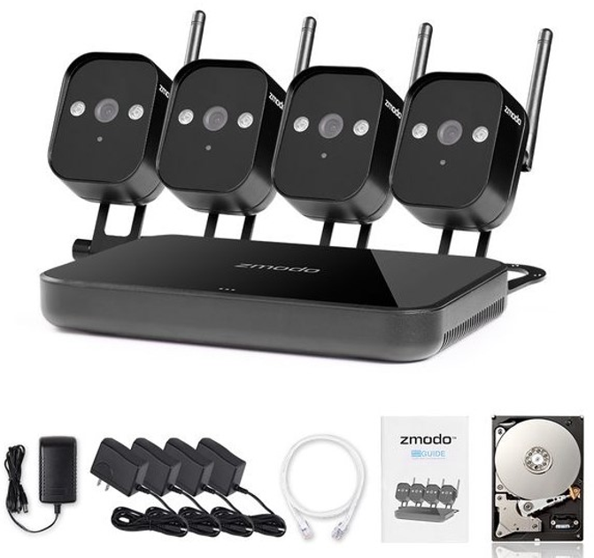 Zestaw do monitoringu wideo Zmodo 720P Wifi Mini NVR 4 IP CAM 1TB HDD (0889490007467) - obraz 6