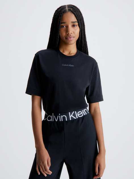 Koszulka damska bawełniana Calvin Klein 00GWS3K104-BAE M Czarna (8720107267084) - obraz 1