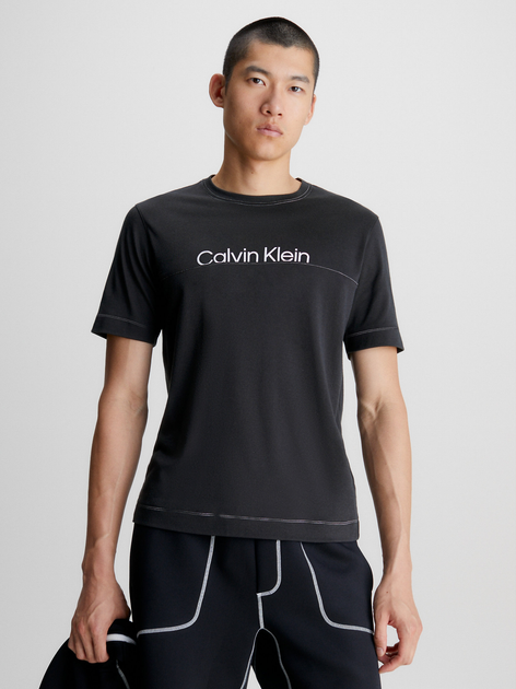 Koszulka męska basic Calvin Klein 00GMF3K133-BAE L Czarna (8720108331883) - obraz 1