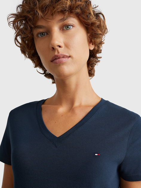 Koszulka damska bawełniana Tommy Hilfiger WW0WW24969-403 S Granatowa (8719857907388) - obraz 4