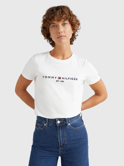 Koszulka damska bawełniana Tommy Hilfiger WW0WW31999-YBR S Biała (8720114744387) - obraz 1