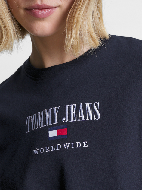 Футболка жіноча Tommy Jeans DW0DW16154-DW5 XL Блакитна (8720644429037) - зображення 5