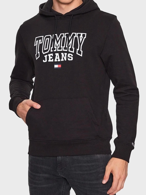 Bluza męska z kapturem Tommy Jeans DM0DM16792 2XL Czarna (8720644518809) - obraz 1