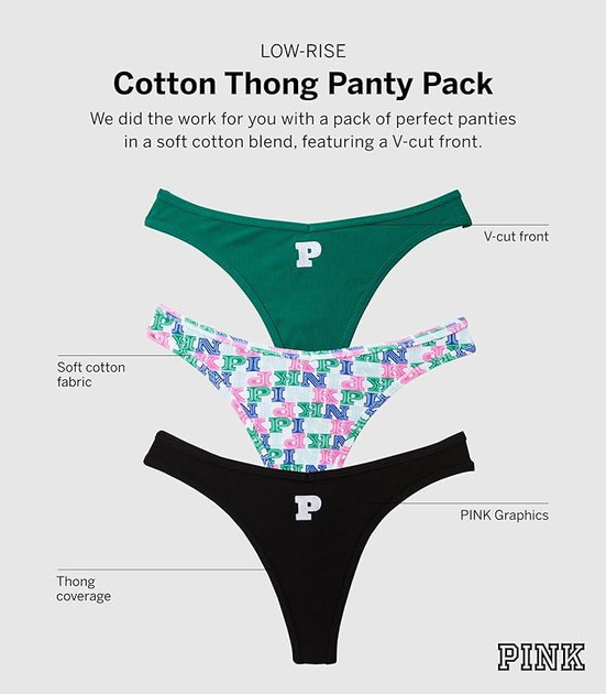 5-Pack Cotton Thong Panty