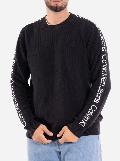 Sweter męski bawełniany Calvin Klein Jeans J323808 L Czarny (8720108059060) - obraz 1