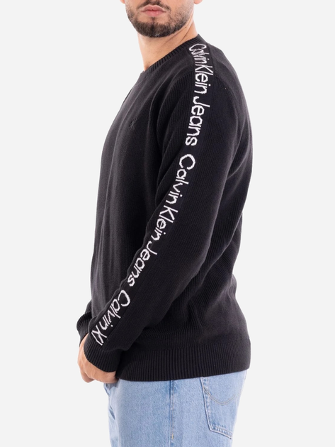 Sweter męski bawełniany Calvin Klein Jeans J323808-BEH L Czarny (8720108059060) - obraz 3