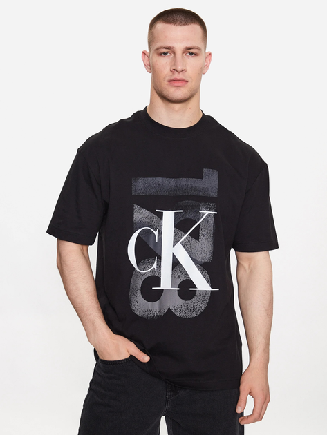 Koszulka męska Calvin Klein Jeans J324207 M Czarna (8720108072892) - obraz 1