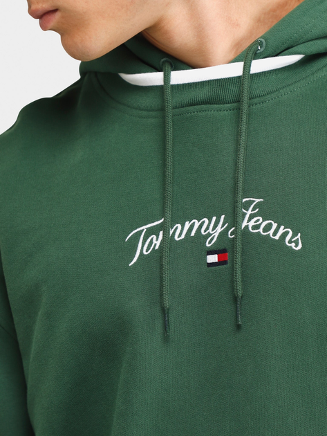 Bluza męska z kapturem Tommy Jeans DM16812-L2M L Zielona (8720644515860) - obraz 3