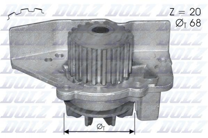 Водяний насос DOLZ C118 Peugeot 605, 306, 806, 406; Citroen Xsara 120193, 1201A1, 9566950080 - зображення 1