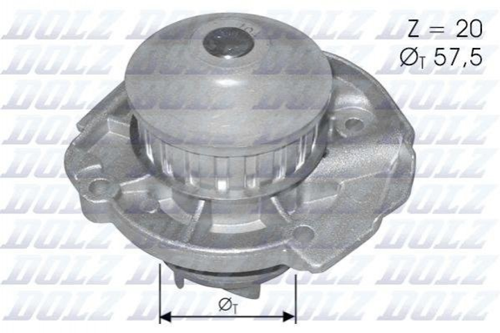 Водяний насос DOLZ S161 Fiat Panda, Punto, Tipo 46423351, 5973713, 71713727 - зображення 1