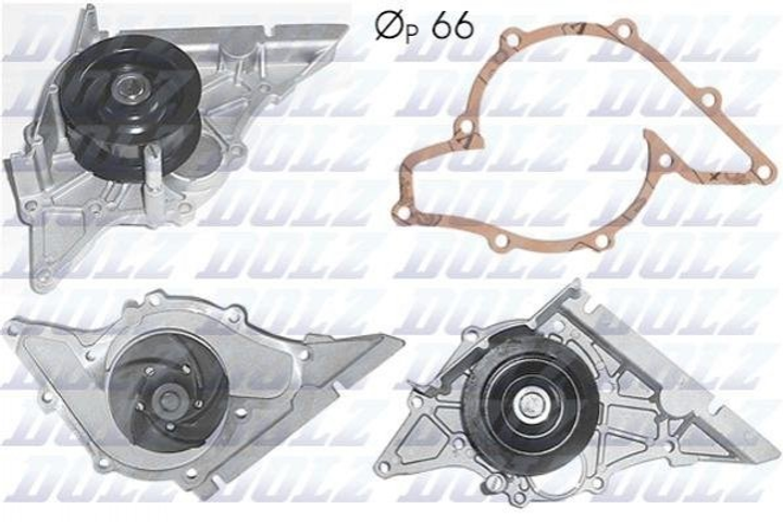 Водяной насос DOLZ A194 Audi A8, A6; Volkswagen Phaeton, Caddy, Touareg 077121004M, 077121004MX, 077121004N - изображение 1