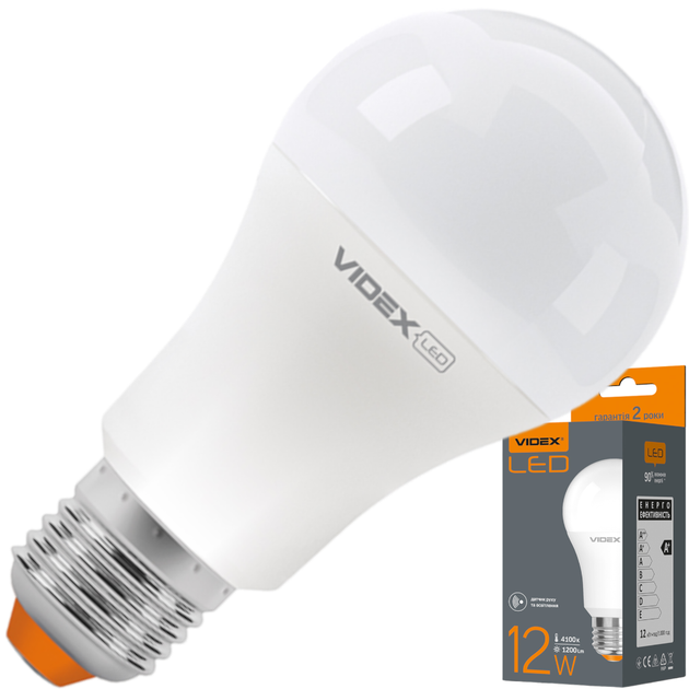 Светодиодная лампа с датчиком движения и освещенности VIDEX A60 12W E27 4100K 220V (VL-A60e-12274-S) - изображение 3