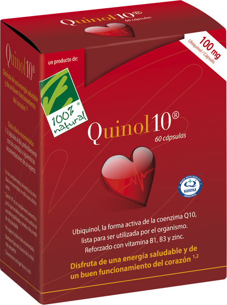 Suplement diety 100% Natural Quinol 10 100 mg 60 kapsułek (8437008750712) - obraz 1