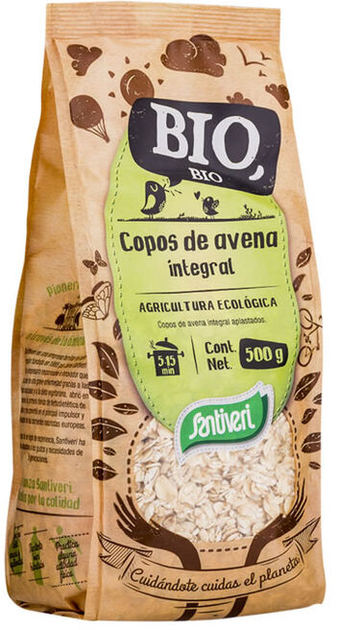 Вівсяні пластівці Santiveri Organic Wholemeal Oat Flakes Bag 500 г (8412170000643) - зображення 1