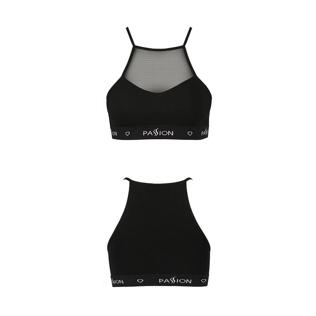 Спортивний топ з прозорою вставкою Passion PS006 TOP XL black - зображення 5