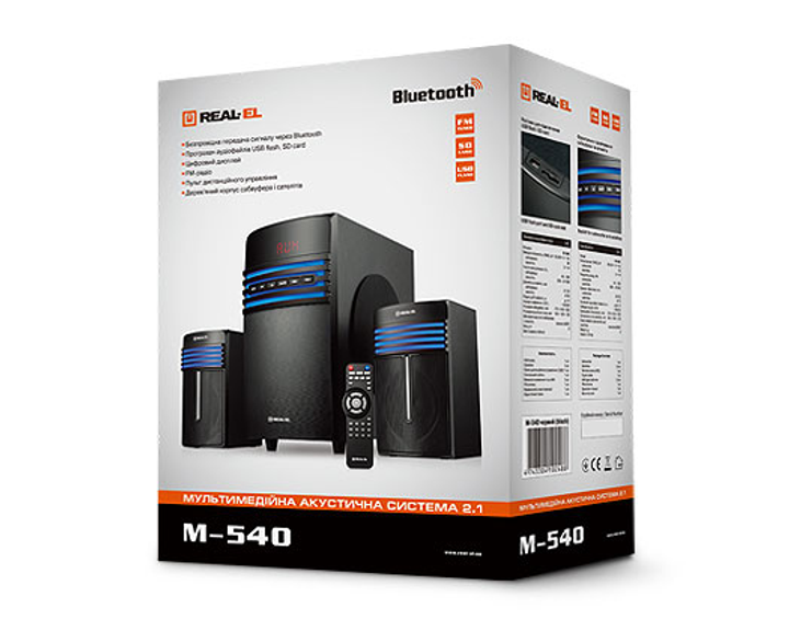 Колонки 2.1 REAL-EL M-540 Bluetooth (58Вт) black - зображення 2