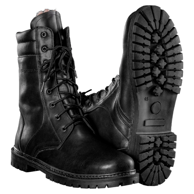 Берцы тактические износостойкие универсальные ботинки для силовых структур LP Натуральный мех Черный 39 (OPT-30401) - изображение 1
