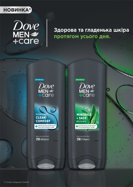 Гель для душу Dove Men+Care Чистота та комфорт 400 мл