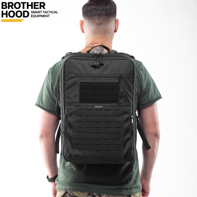 Рюкзак для дронов защитный тактический универсальный для силовых структур Brotherhood Черный M 16л (OPT-39001) - изображение 1