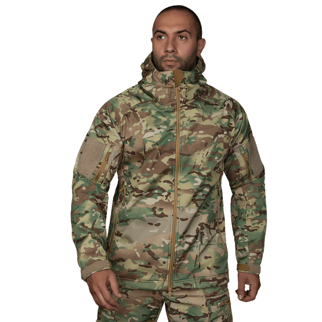 Куртка тактическая демисезонная мужская для силовых структур CM Stalker SoftShell Мультикам (7089), XXL (OPT-36451) - изображение 2
